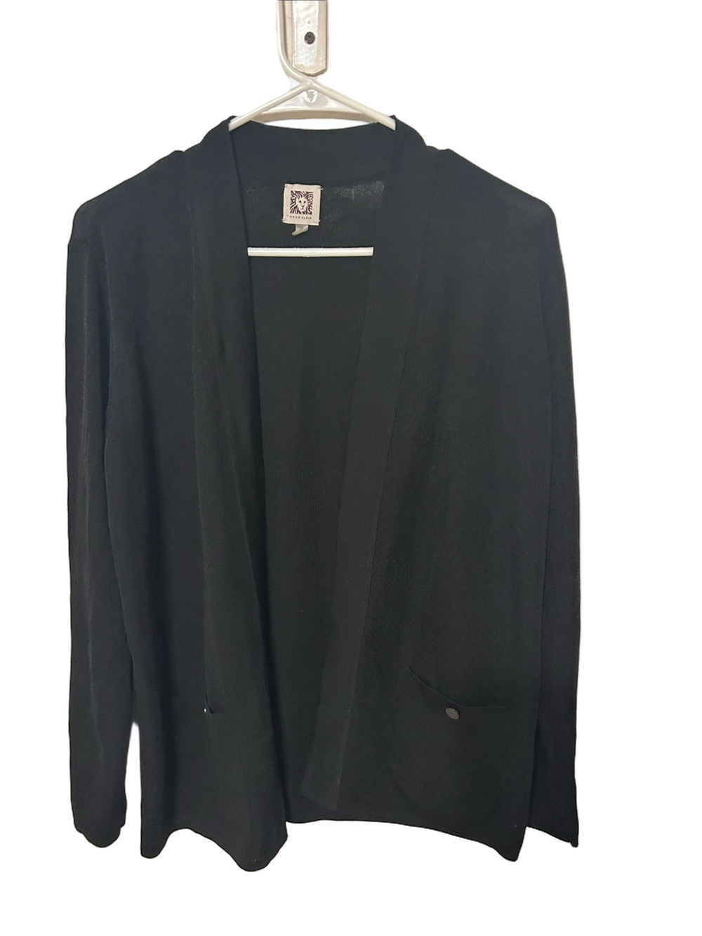 ⛽️Anne Klein Black Open Front Cardigan size M GUC
